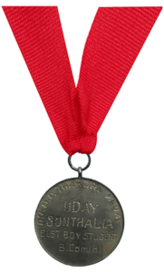 red ribbon silver medal